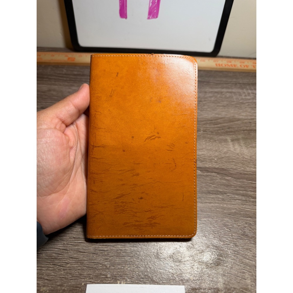 Central Machine Works Leather Notepad Holder Vintage Scenic America Tan
